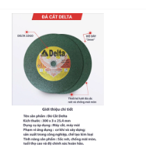 Đá cắt Delta xanh 300 x 3 x 25.4mm - Vật Liệu Đá Mài Minh Đạt - Công Ty TNHH Minh Đạt Long An